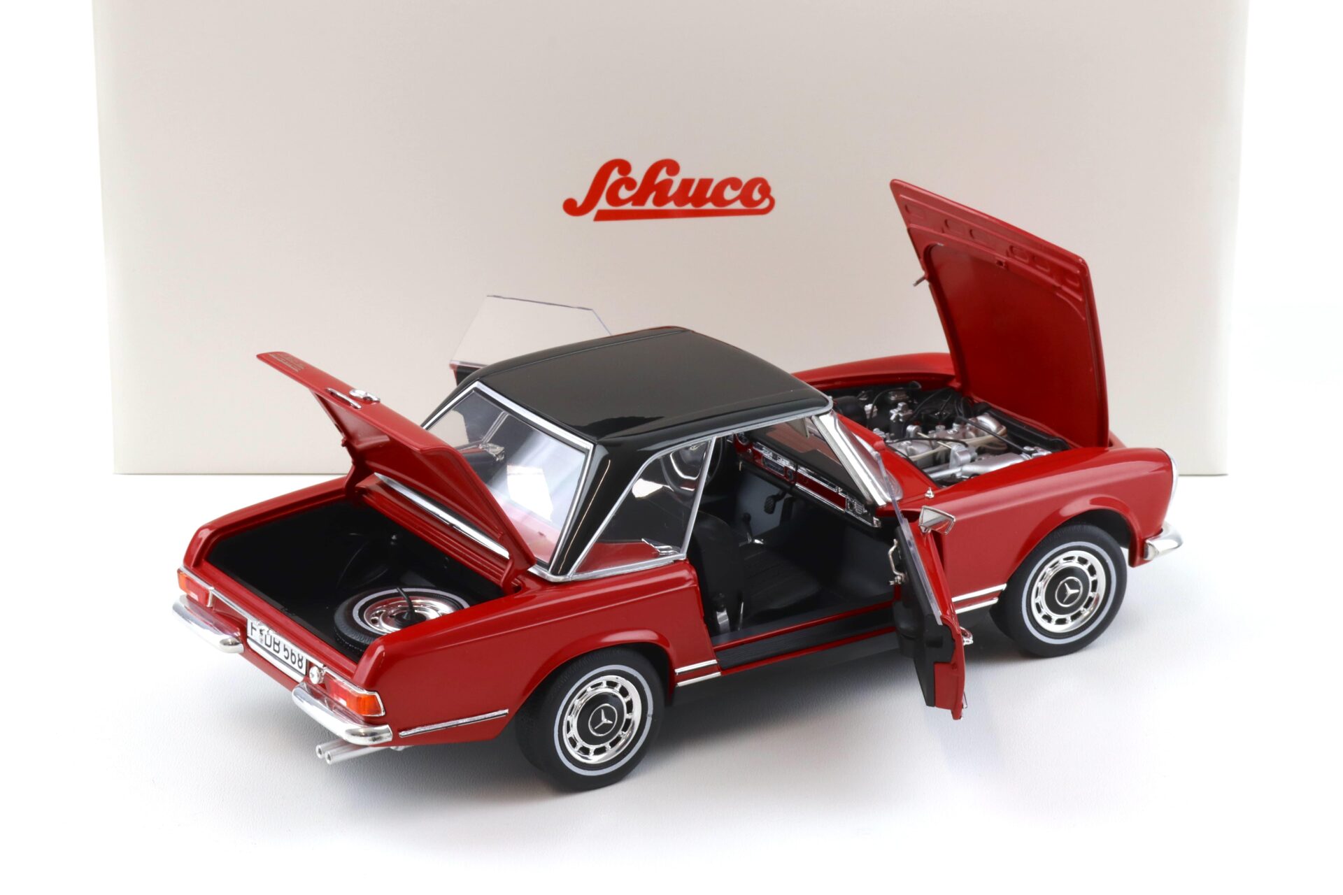 1:18 Schuco Mercedes 280 SL Pagode W113 with Hardtop red/ black