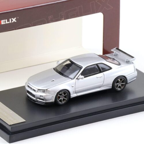 1:64 Motorhelix Nissan Skyline GT-R R34 V Spec II Sparkling silver M63406