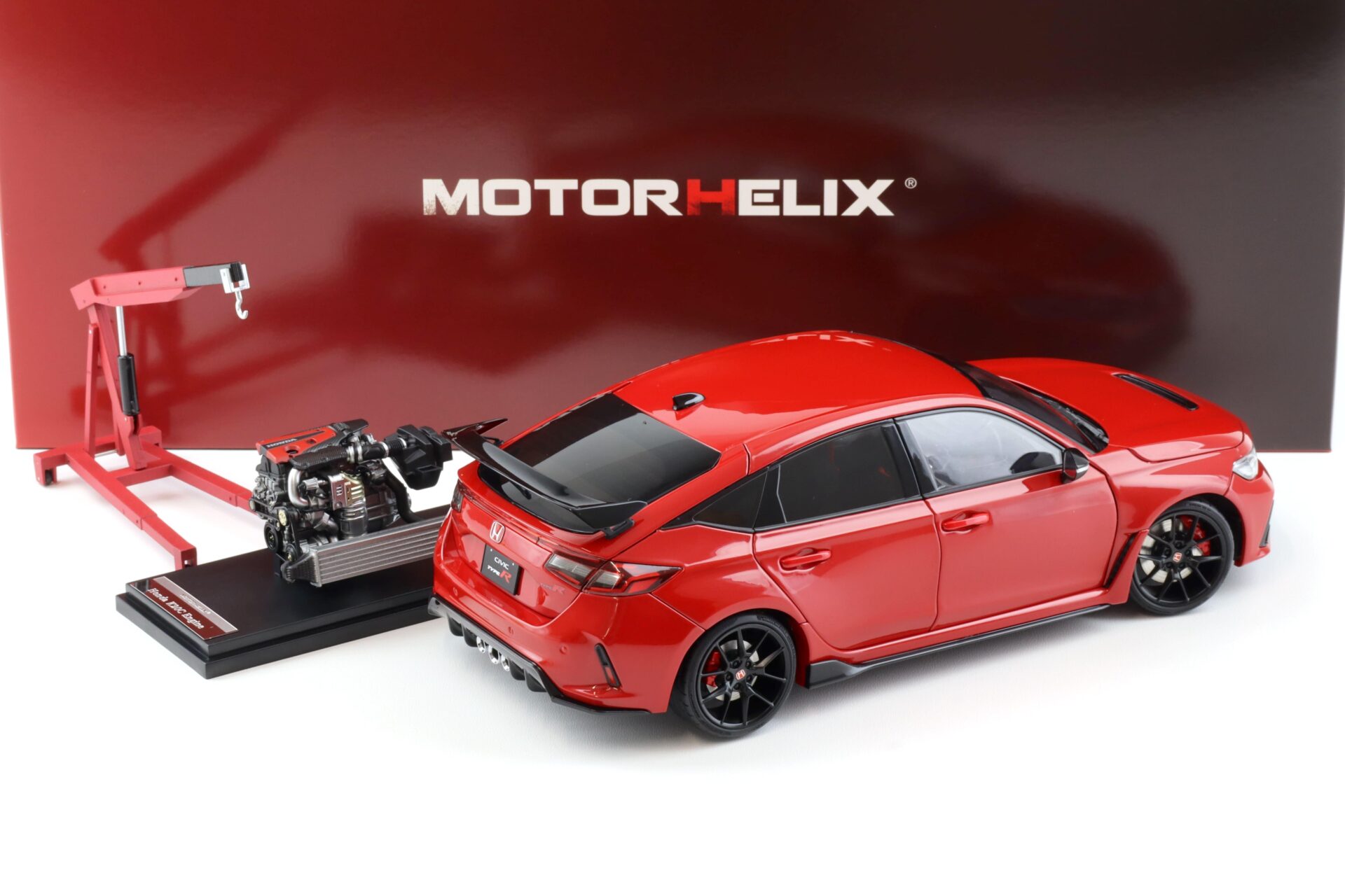 MOTORHELIX HONDA CIVIC Type R (FL5) Crystal Black Pearl + Engine 1/18. M85303 EUR 289,95 - FR