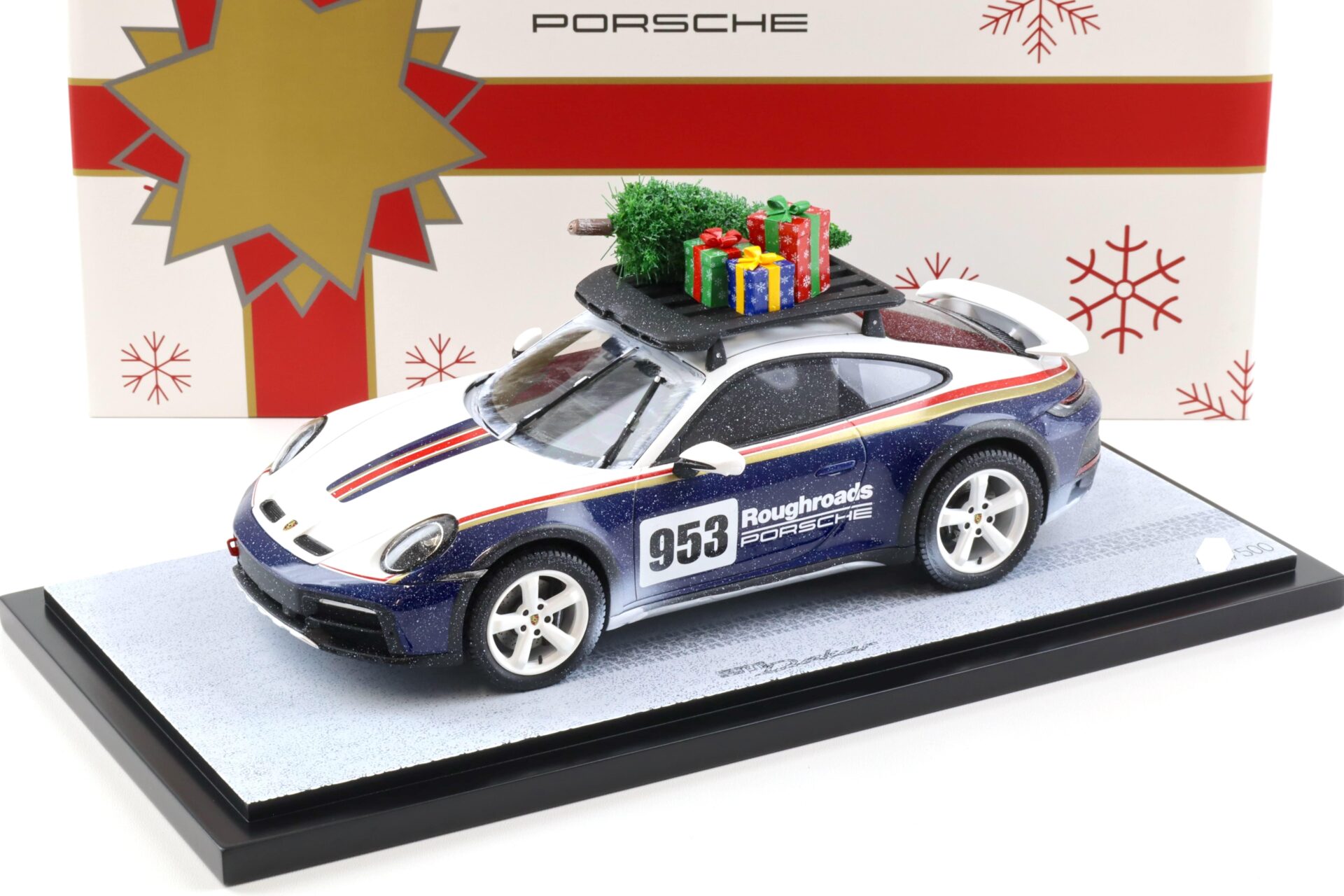 1:18 Spark Porsche 911 (992) Dakar Roughroads #953 XMAS snow WAP DEALER