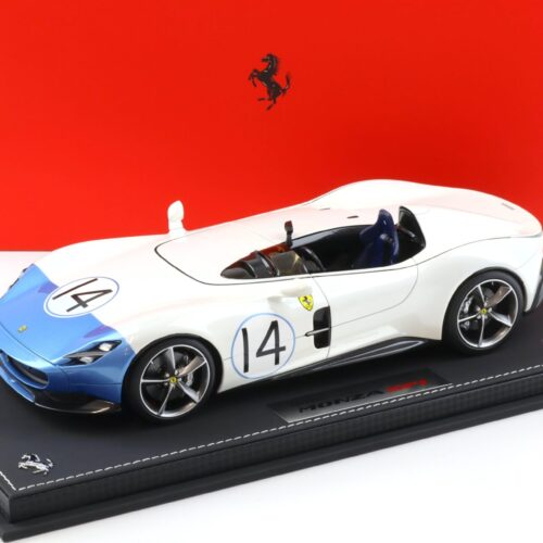 1:18 BBR Ferrari Monza SP1 Bianco Sanae / blue - Limited 50 pcs.