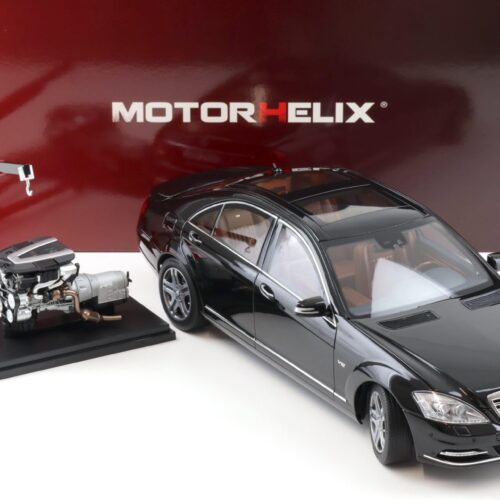 1:18 Motorhelix Mercedes S-Class S600L W221 Limousine Obsidian black + engine M82202