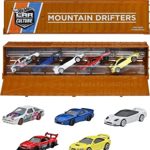 1:64 Hot Wheels Premium 2022 Mountain Drifters with Special Container HFF43 Nissan, Toyota