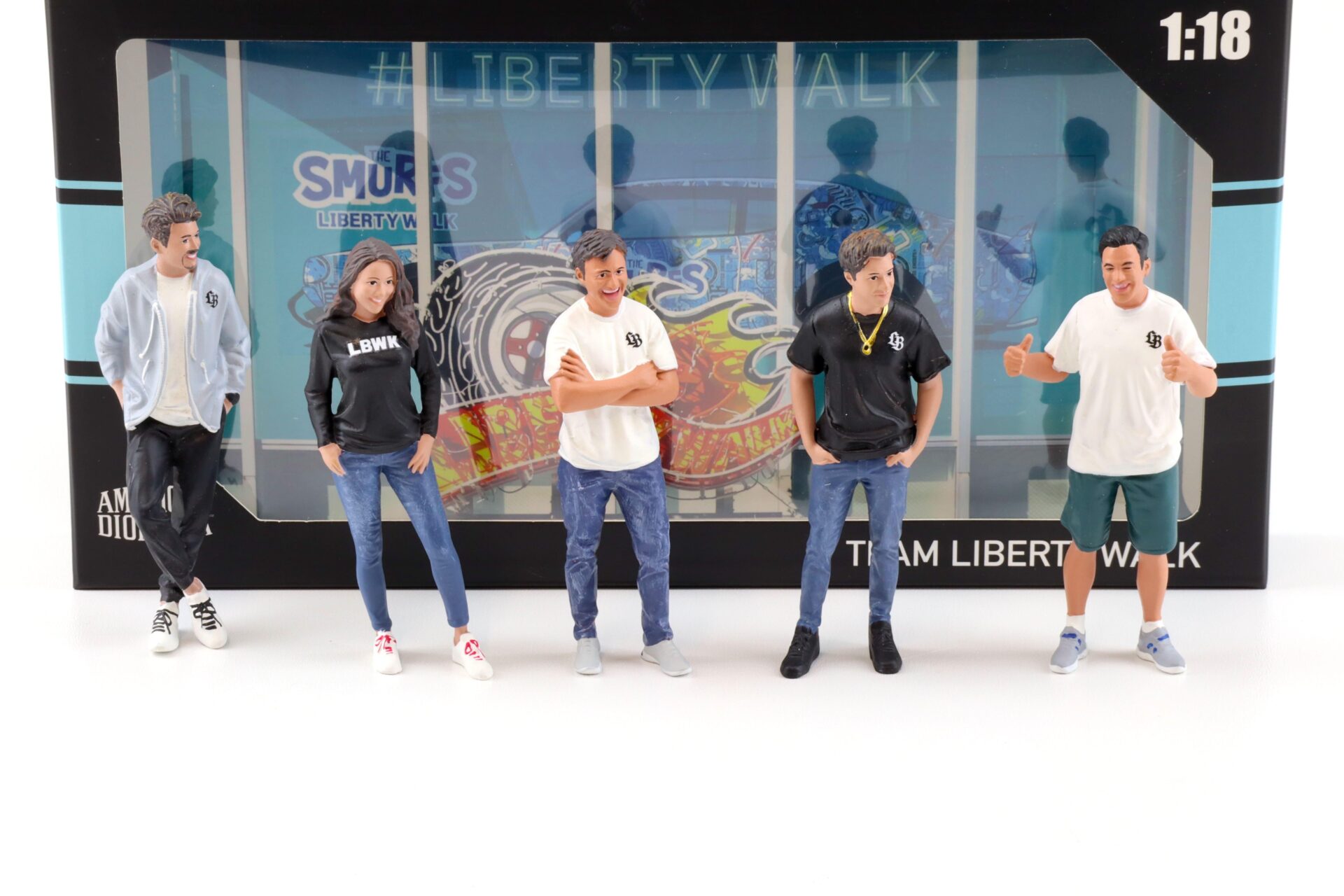 1:18 American Diorama Figuren Team Liberty Walk LBWK Set 5 pcs. Figures AD-90100