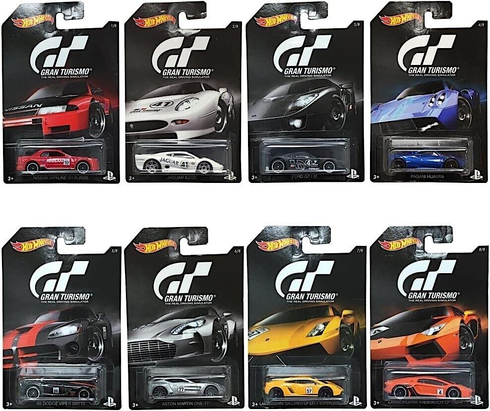 1:64 Hot Wheels 2015 Gran Turismo 5 SET 8 pcs. DJL12-965A Lamborghini, Ford, Nissan