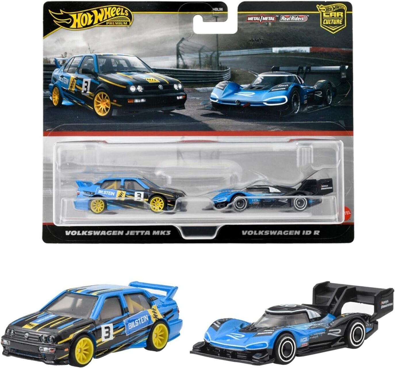 1:64 Hot Wheels 2025 Premium 2-Pack Bilstein VW Jetta MK3 + VW ID R 979M