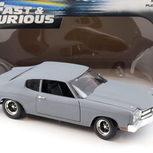 1:18 Johnny Lightning 1970 Chevrolet Chevelle SS Coupe gray Fast & Furious - Image 2