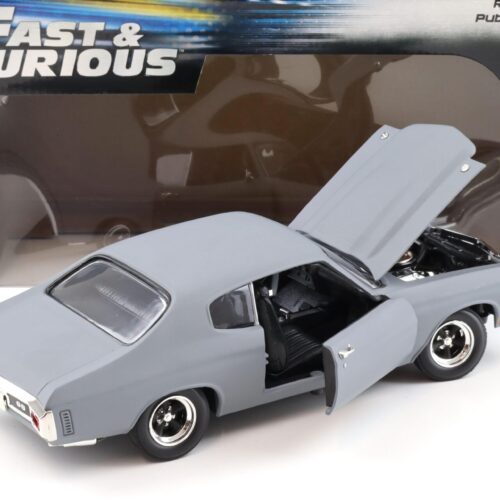 1:18 Johnny Lightning 1970 Chevrolet Chevelle SS Coupe gray Fast & Furious - Image 4