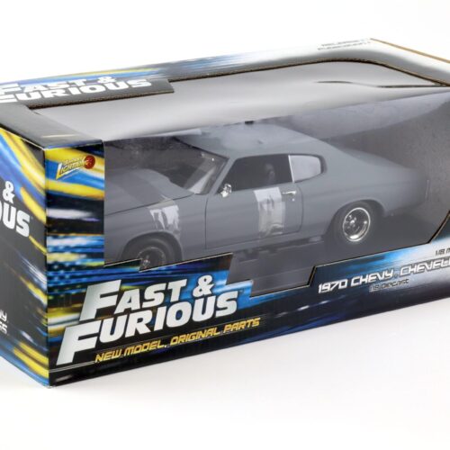 1:18 Johnny Lightning 1970 Chevrolet Chevelle SS Coupe gray Fast & Furious - Image 5