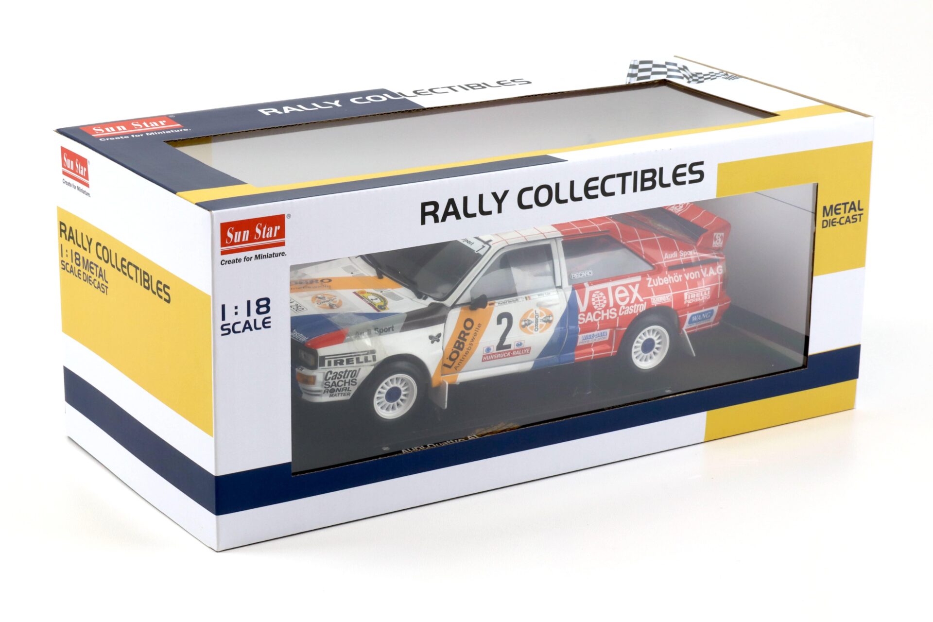 1:18 Sun Star Audi Quattro A1 Winner Int. AVD/STH Hunsrück Rally 1984 #2 Demuth