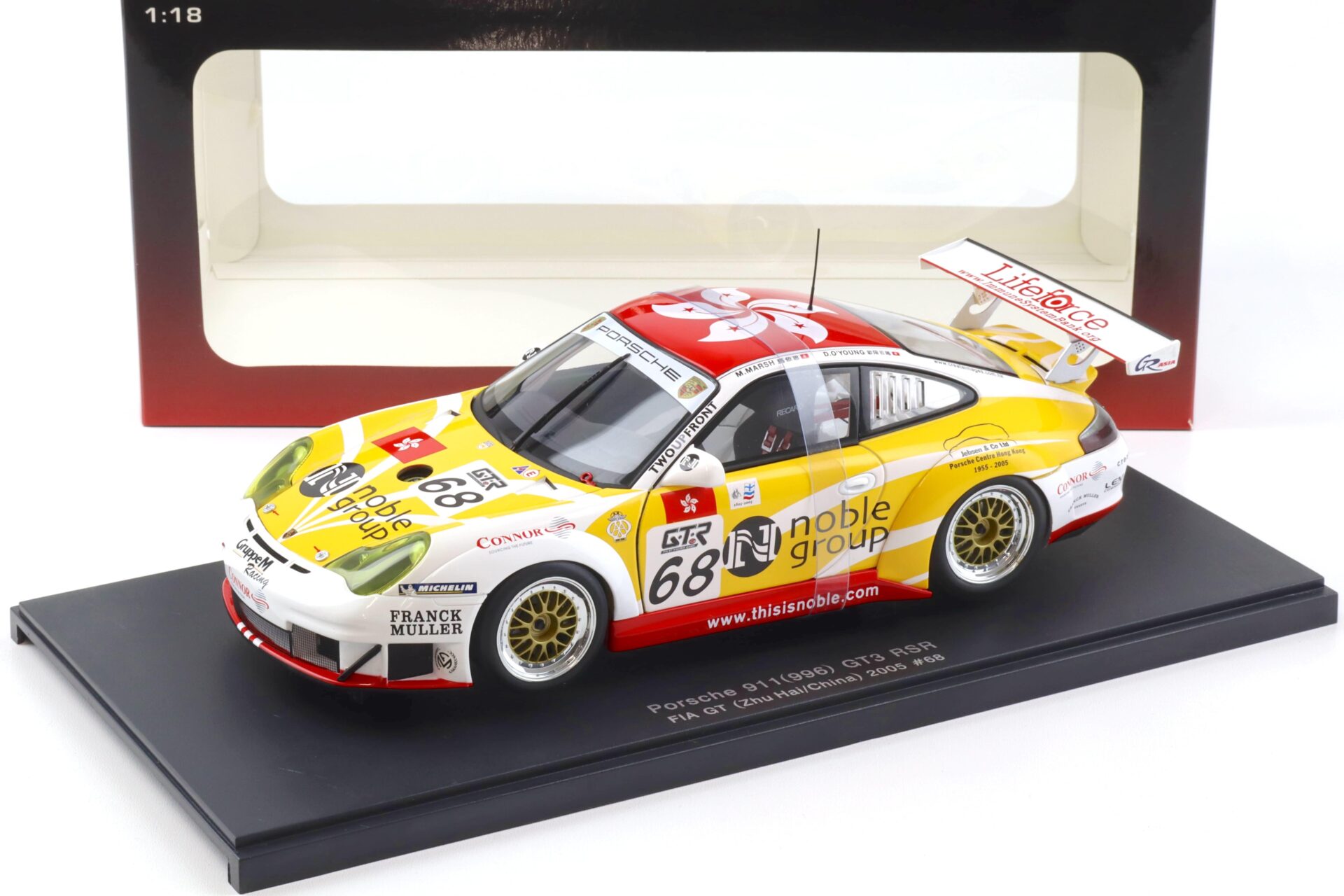 1:18 AUTOart Porsche 911 (996) GT3 RSR FIA GT #68 Zhu Hai China 2005 - 80582