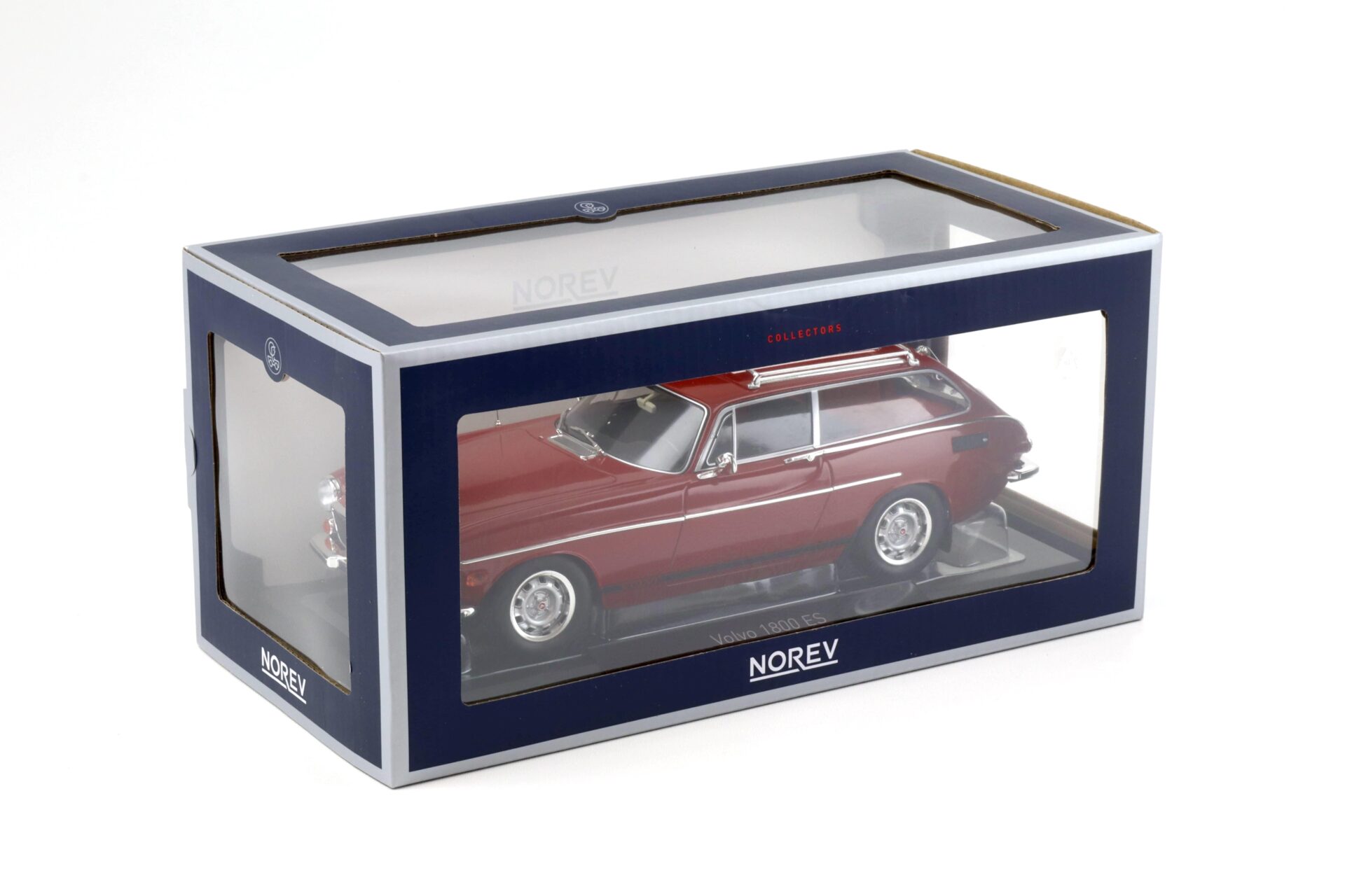 1:18 Norev Volvo 1800 ES US Version 1972 red with lower side stripes