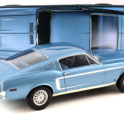 1:12 Norev Ford Mustang Fastback GT 1968 light blue metallic