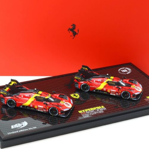 1:43 BBR Ferrari 499P Le Mans 2023 Special Set #50 + #51 Carbon Base - Limited 50 pcs.