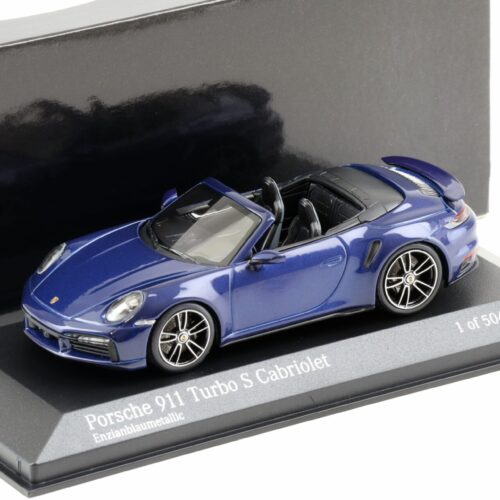 1:43 Minichamps Porsche 911 992 Turbo S Cabriolet 2020 Enzian blue metallic