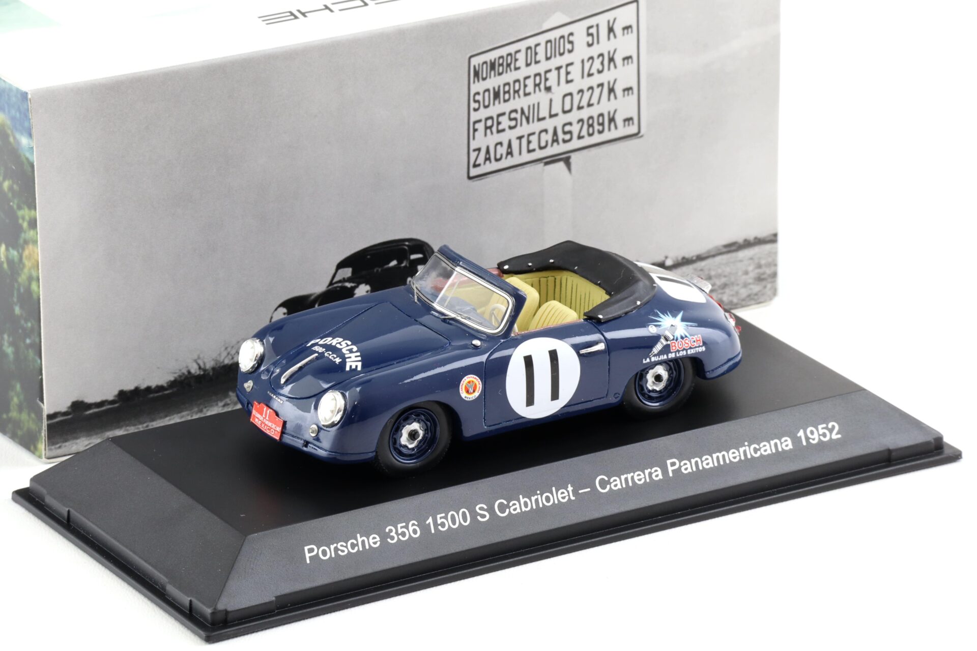 1:43 Spark Porsche 356 1500S Cabriolet Carrera Panamericana 1952 #11 MAP Porsche Museum