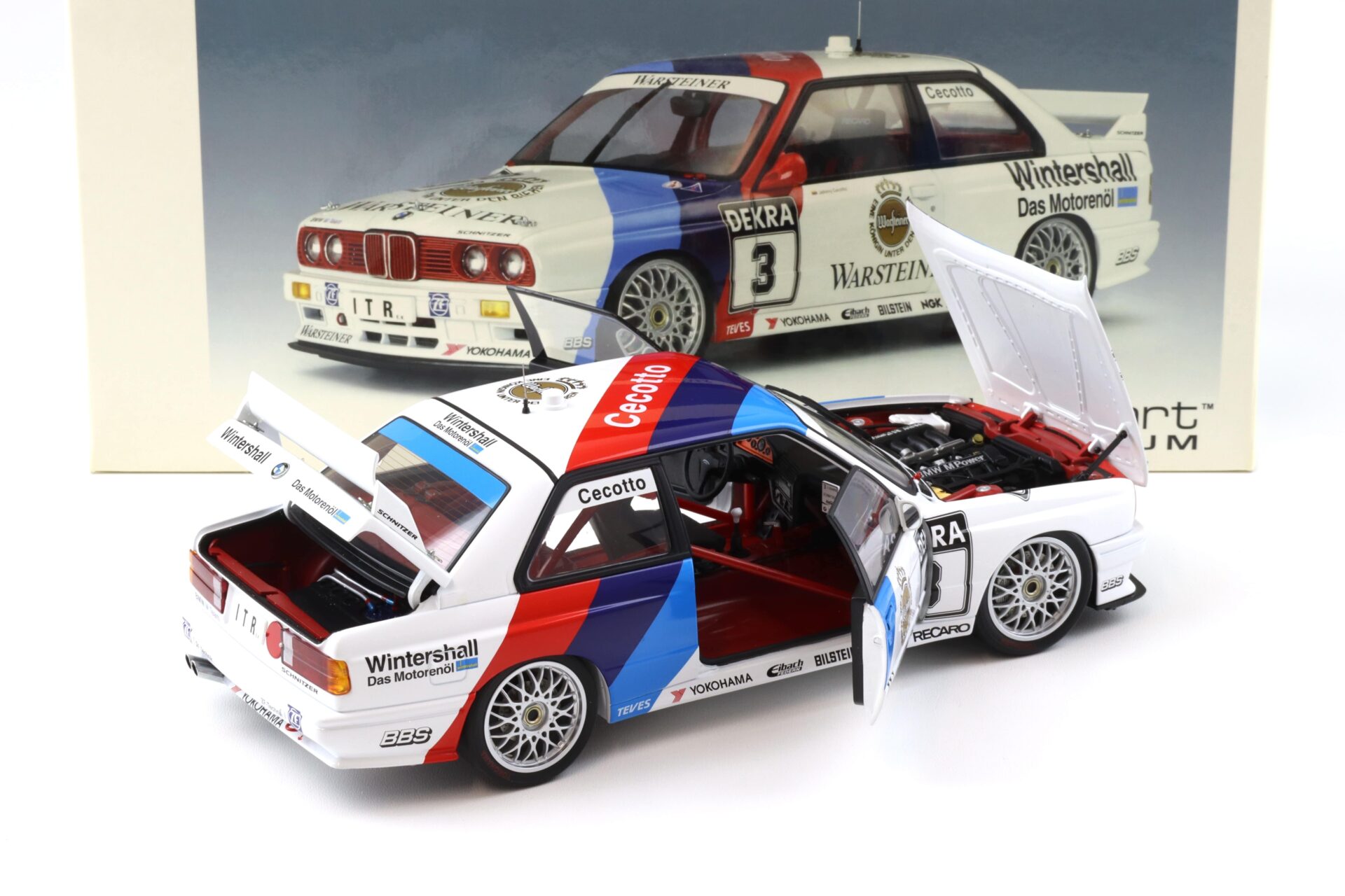 1:18 AUTOart BMW M3 E30 DTM 1991 Warsteiner #3 J.Cecotto 89145