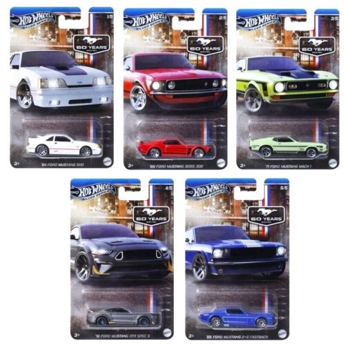 1:64 Hot Wheels 2025 Ford Mustang 60 Years Anniversary SET 5 pcs. GRT01-979M - Image 1