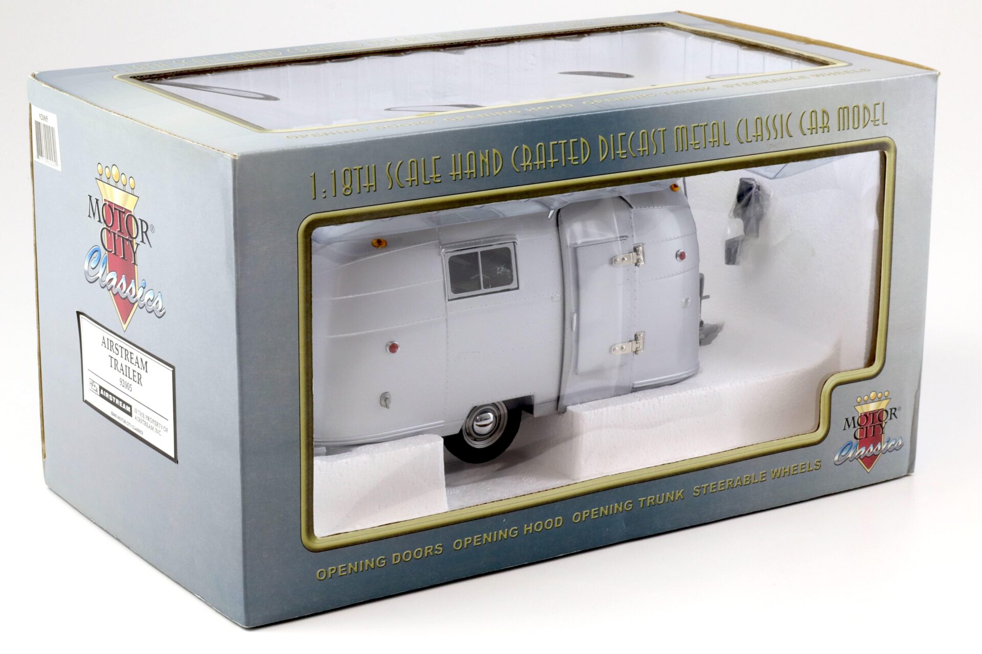 1:18 Motor City Classics AIRSTREAM Trailer Camper Wohnwagen silver 92005