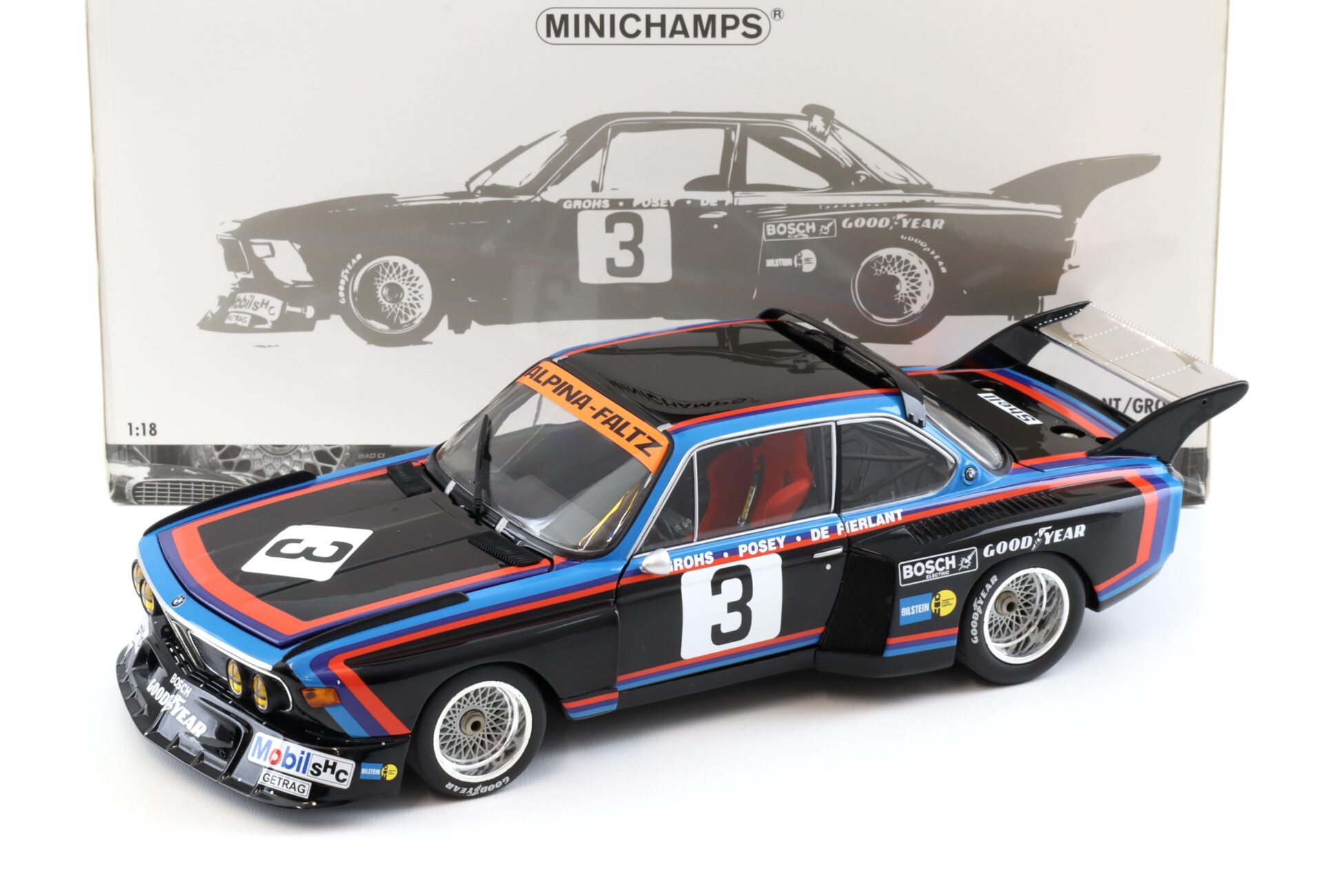1:18 Minichamps BMW 3.5 CSL Gr.5 #3 De Fierlant/ Grohs 6h Silverstone 1976