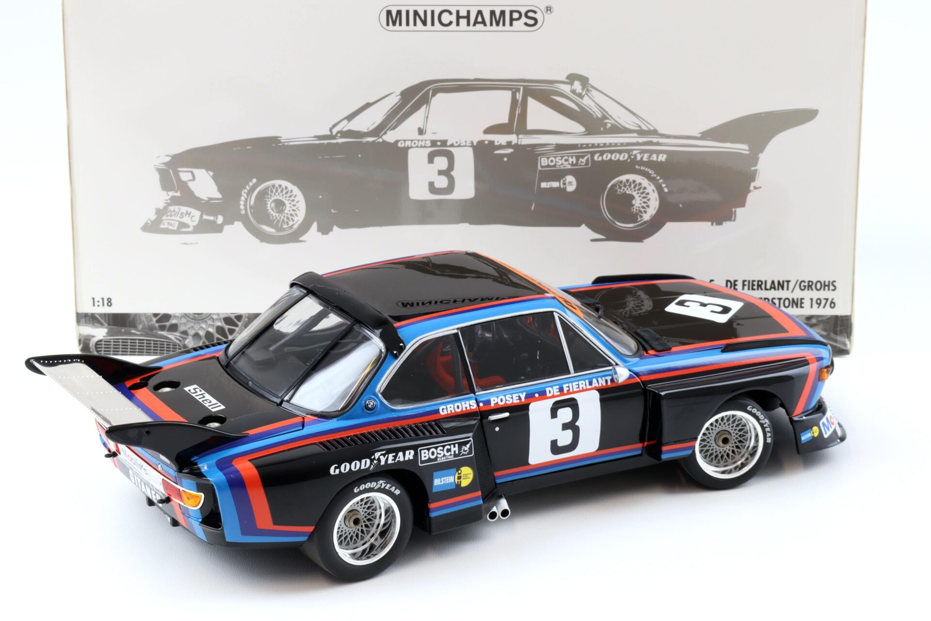 1:18 Minichamps BMW 3.5 CSL Gr.5 #3 De Fierlant/ Grohs 6h Silverstone 1976