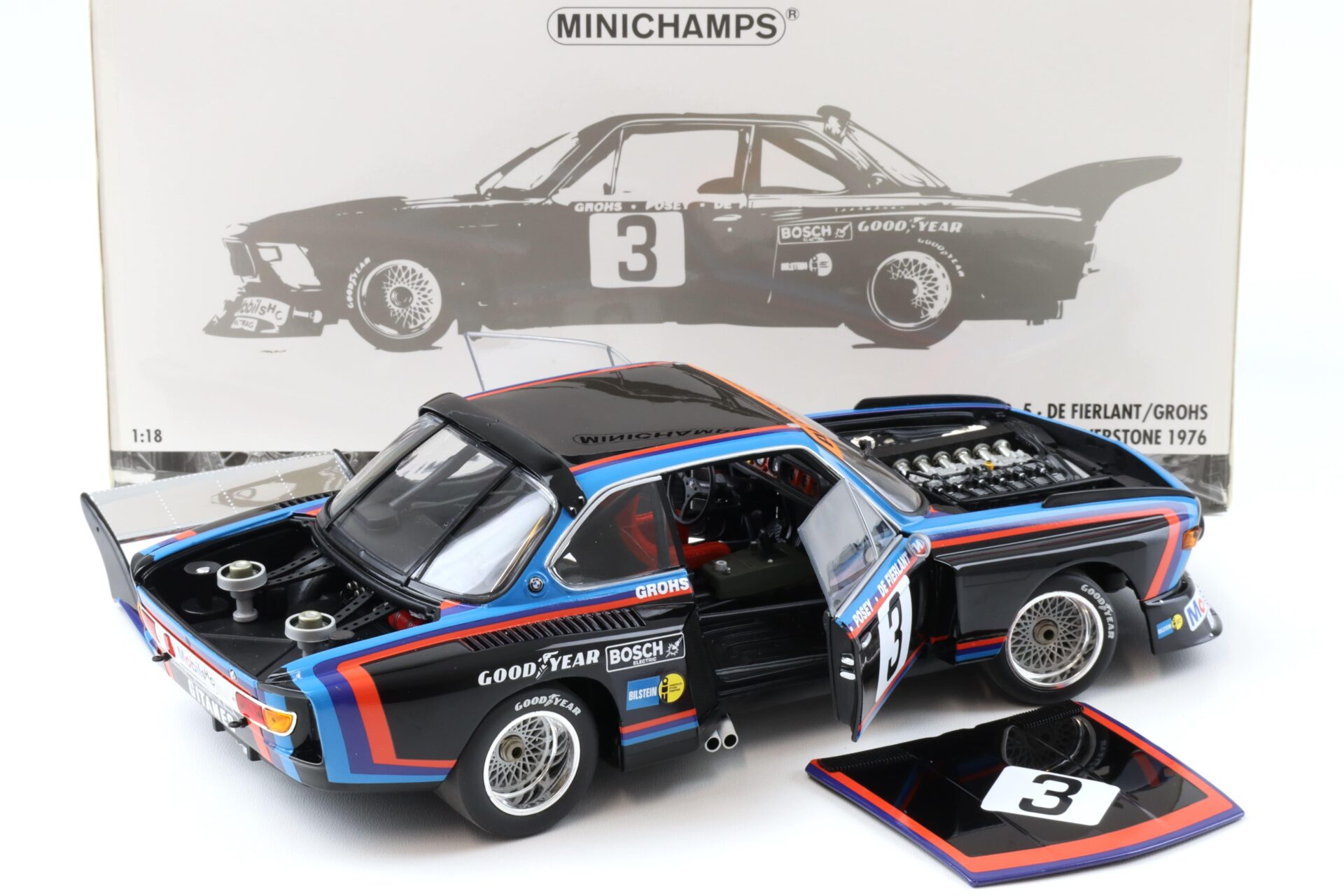 1:18 Minichamps BMW 3.5 CSL Gr.5 #3 De Fierlant/ Grohs 6h Silverstone 1976