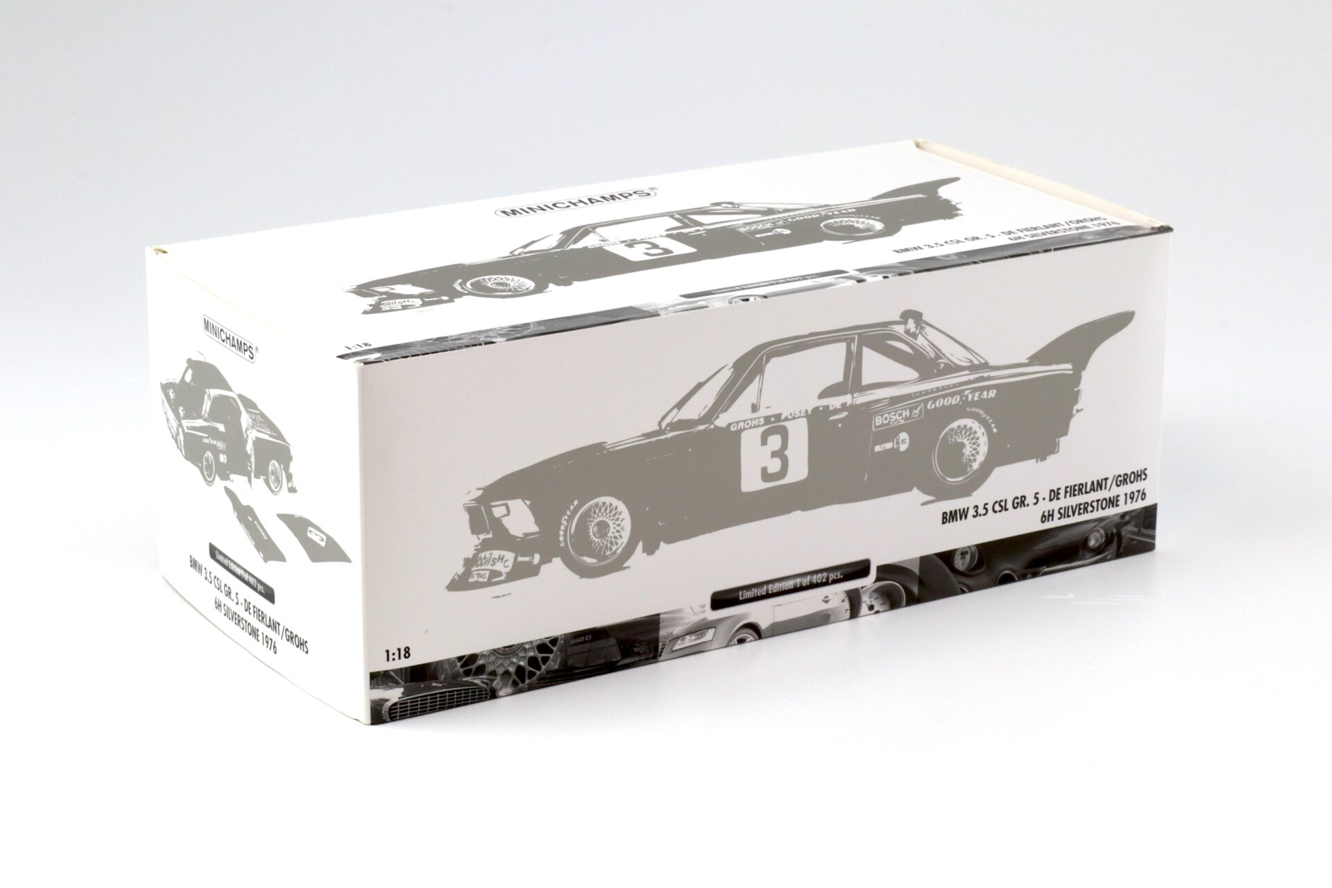 1:18 Minichamps BMW 3.5 CSL Gr.5 #3 De Fierlant/ Grohs 6h Silverstone 1976