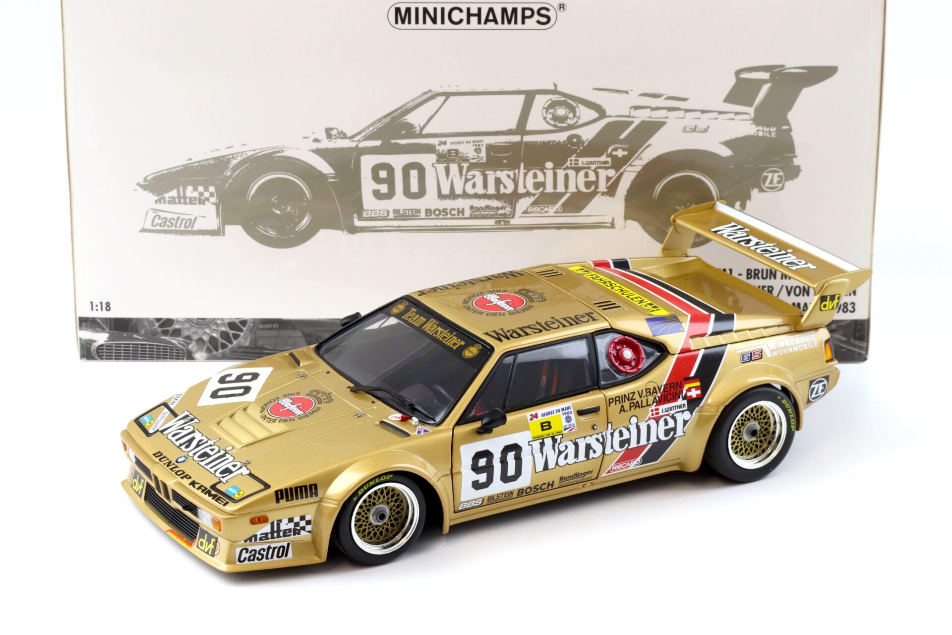 ID 97497 orig.jpg 1:18 Minichamps BMW M1 Brun Motorsport #90 Warsteiner 24h Le Mans 1983 Pallavicini
