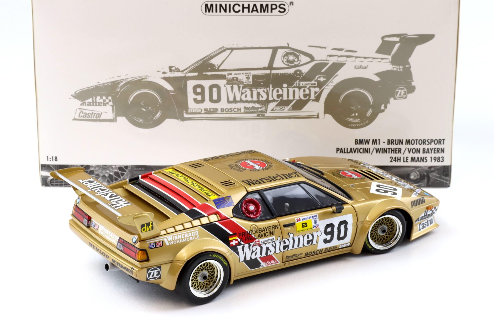 1:18 Minichamps BMW M1 Brun Motorsport #90 Warsteiner 24h Le Mans 1983 Pallavicini