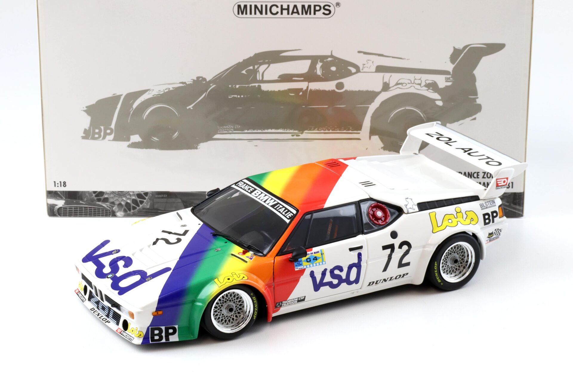 1:18 Minichamps BMW M1 BMW France ZOL AUTO VSD 24h Le Mans 1981 Rousselot