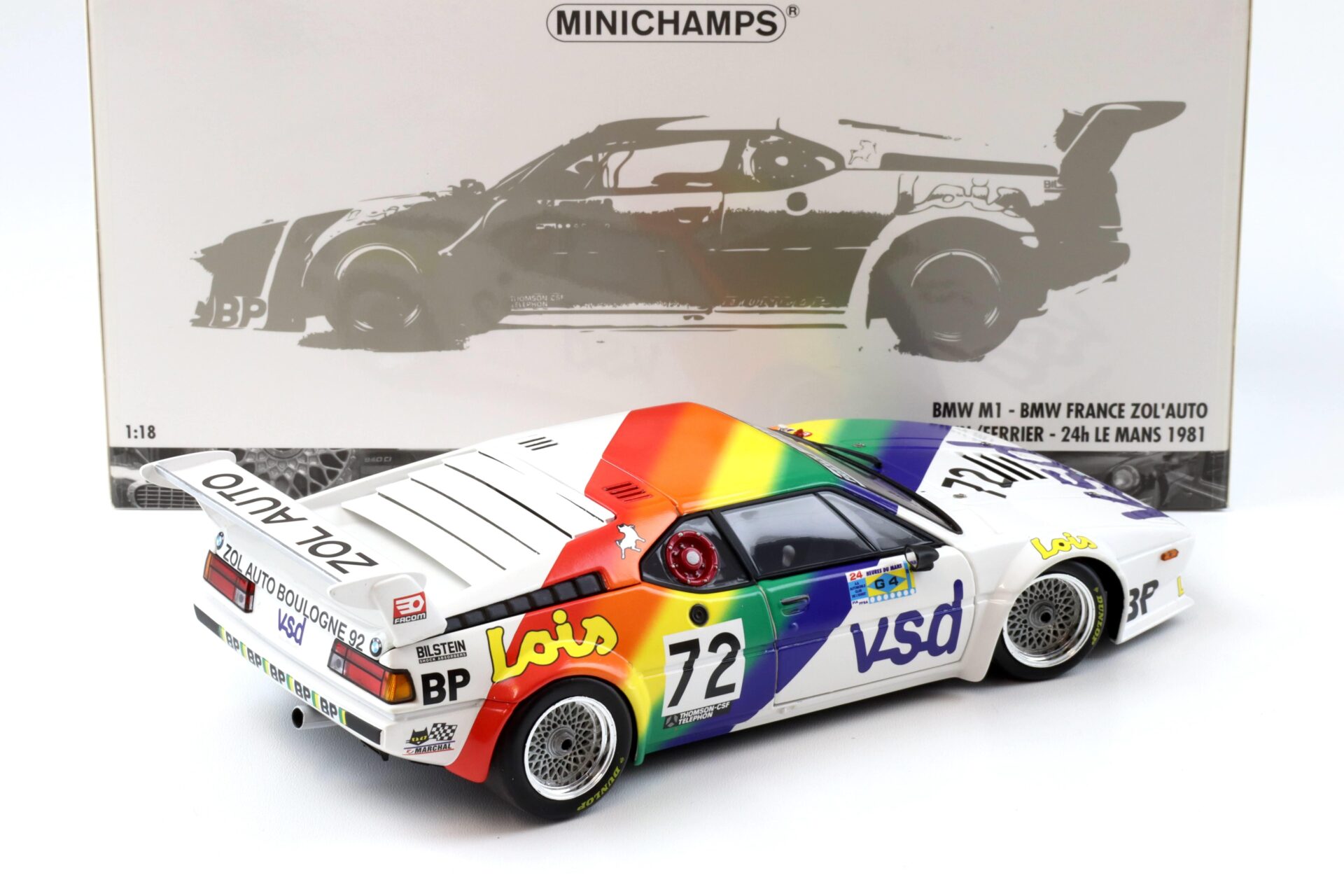 1:18 Minichamps BMW M1 BMW France ZOL AUTO VSD 24h Le Mans 1981 Rousselot