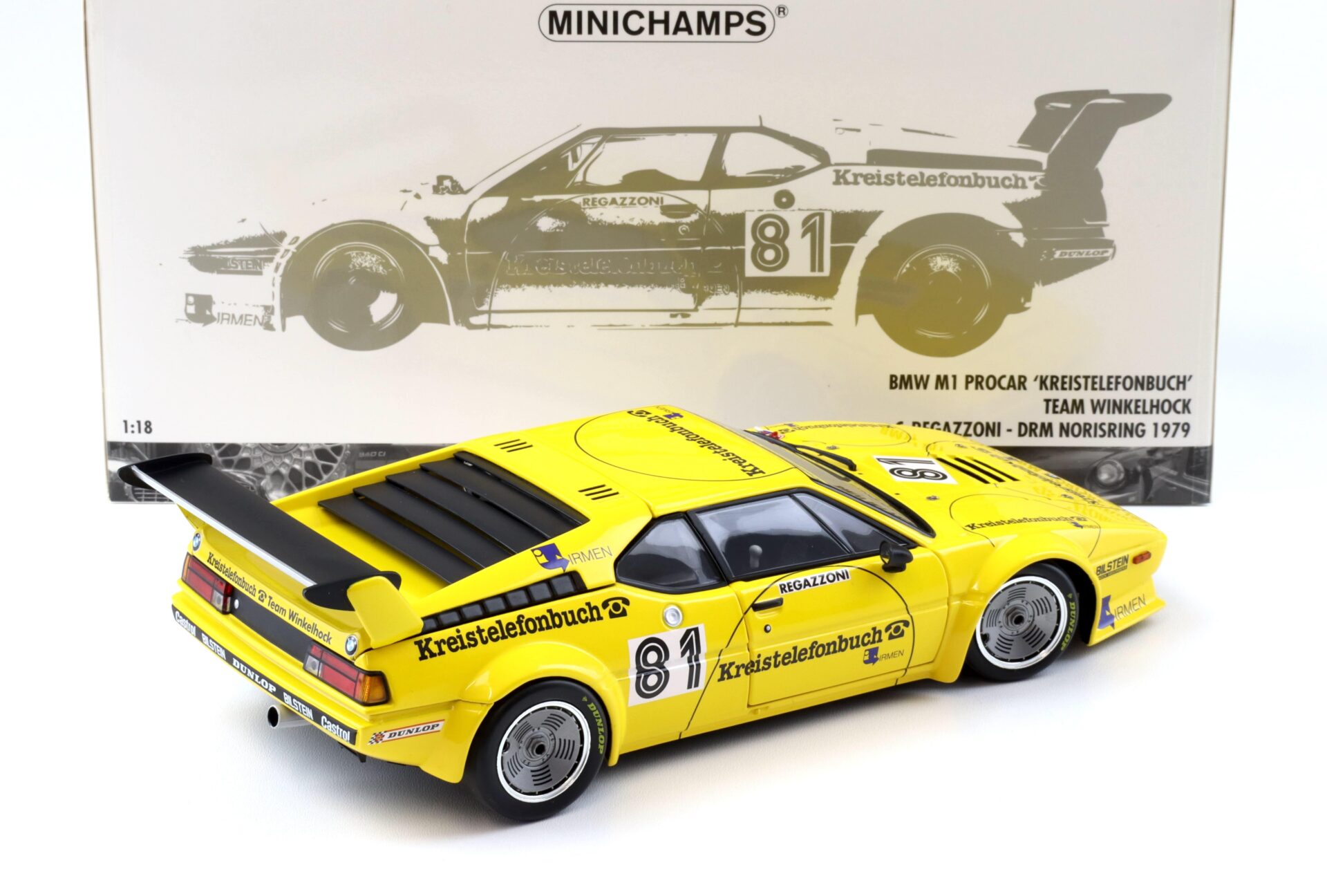 1:18 Minichamps BMW M1 ProCar KREISTELEFONBUCH Team Winkelhock Regazzoni DRM 1979