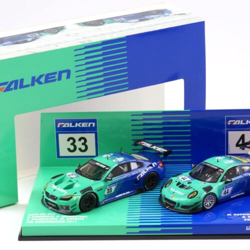 1:43 Minichamps 2-Car Set BMW M6 GT3 #33 & Porsche 911 GT3 R #44 Falken 2017 Nürburgring