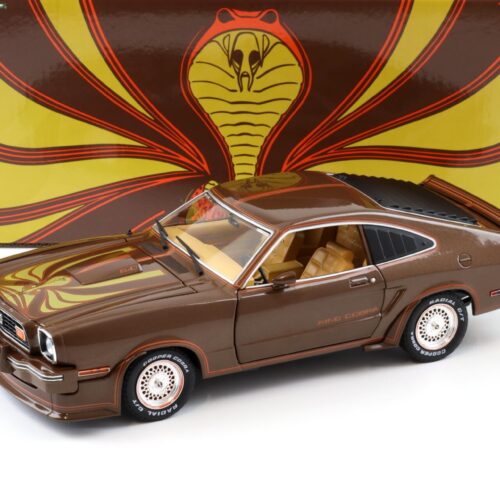 1:18 Greenlight 1978 Ford Mustang II King Cobra brown metallic/ orange-gold stripes