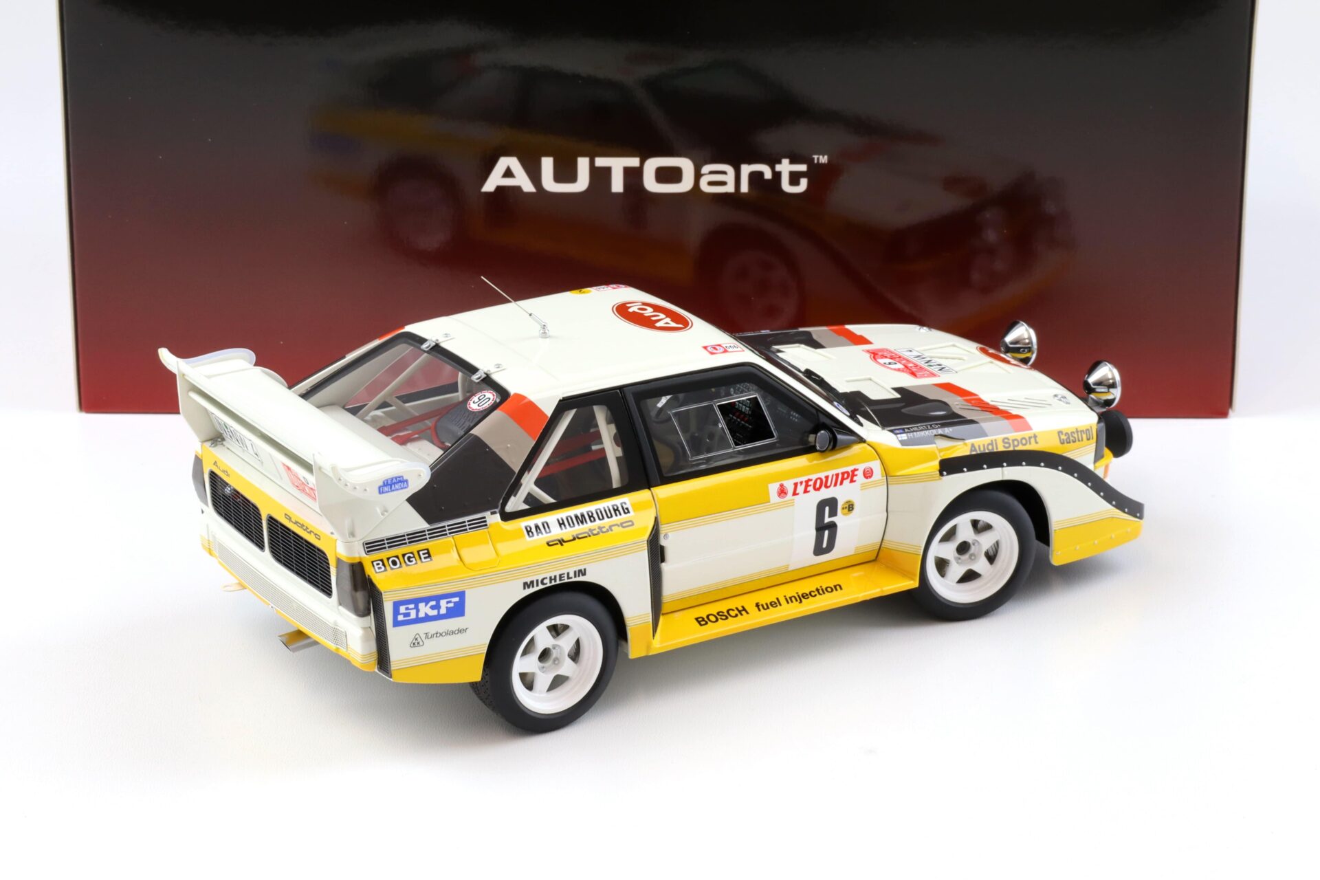 1:18 AUTOart Audi Sport Quattro S1 #6 Rally Monte Carlo 1986 Mikkola/ Hertz 88602