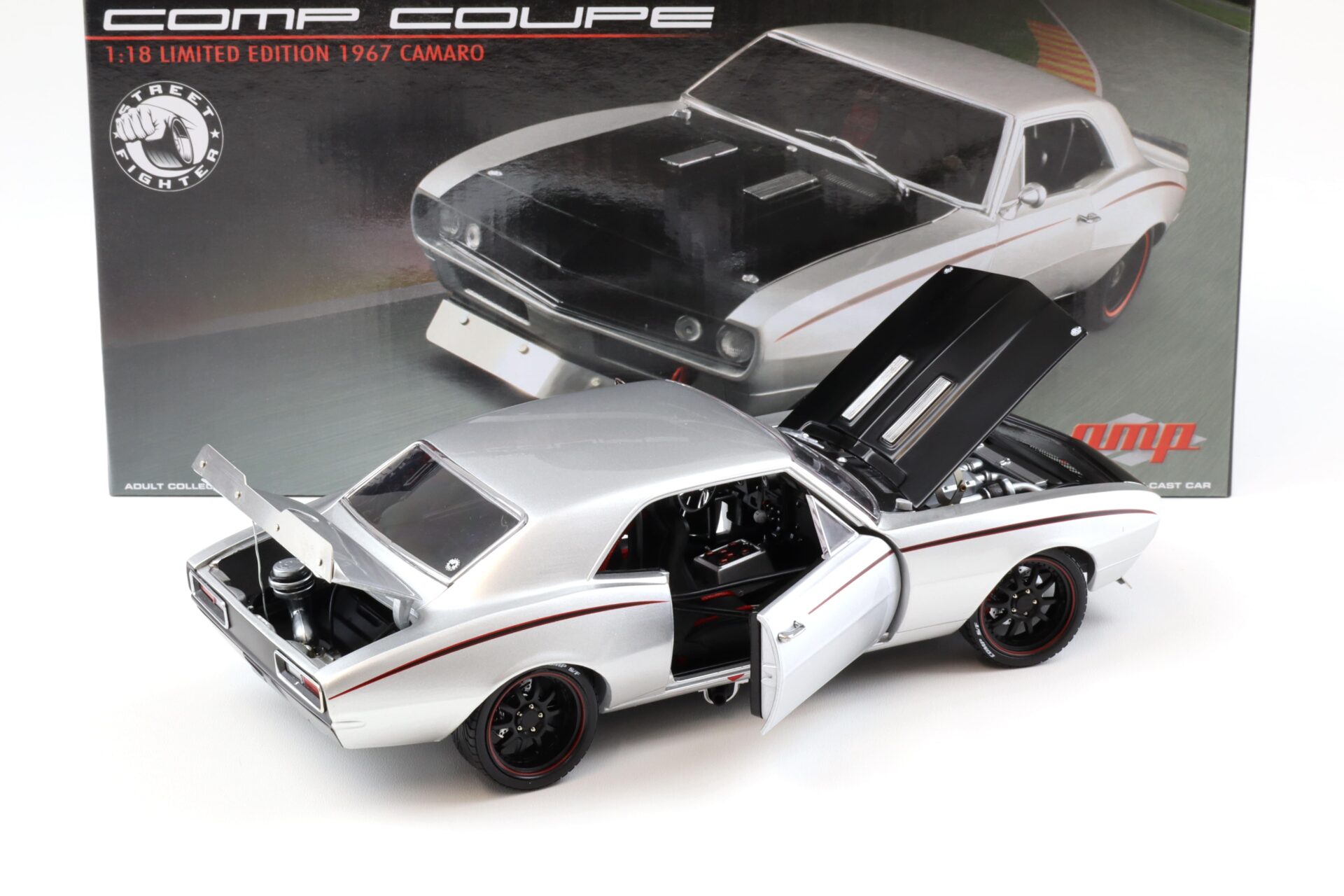 1:18 GMP 1967 Chevrolet Camaro Street Fighter Comp Coupe silver/ black