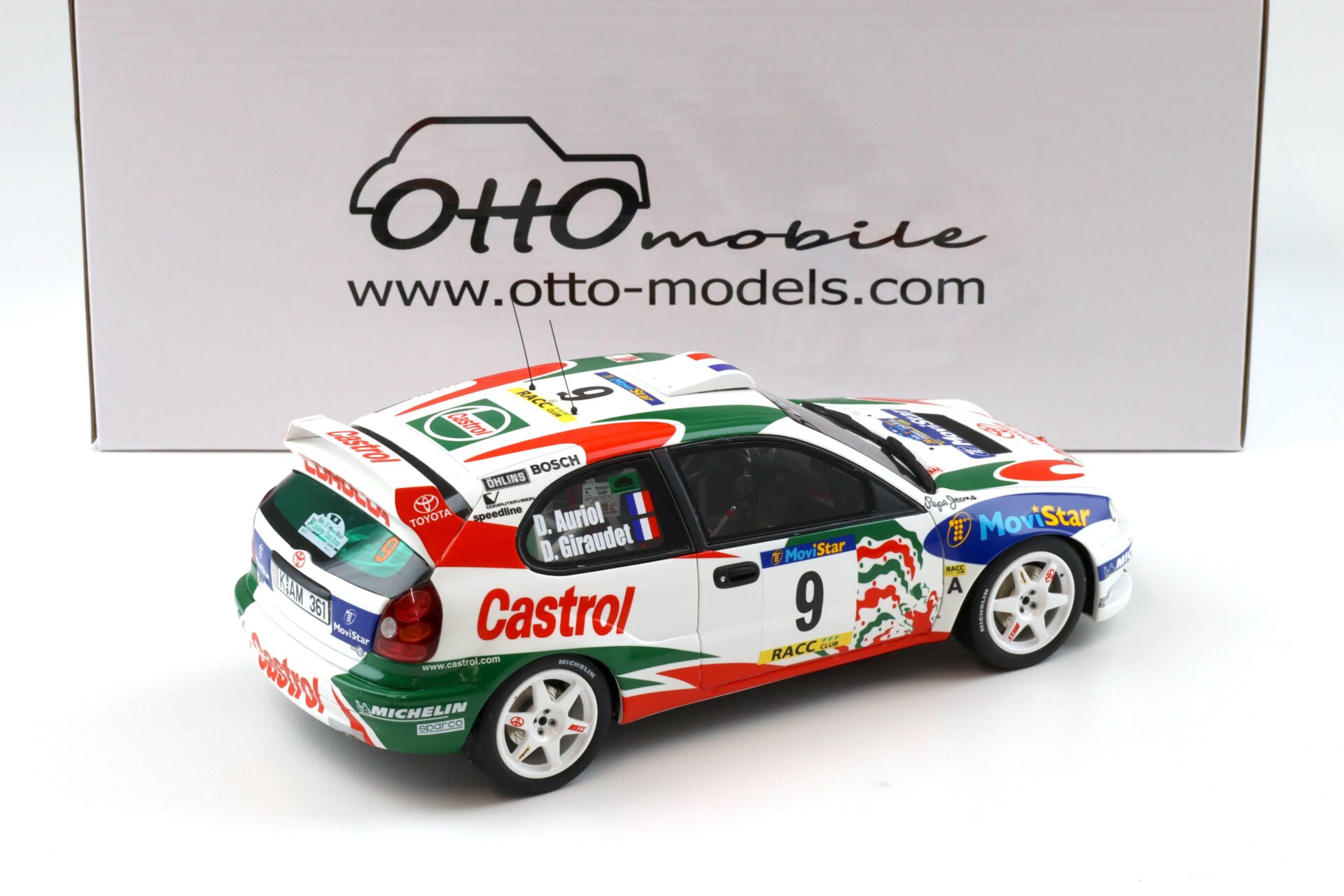 1:18 OTTO mobile OT1102 Toyota Corolla WRC Rallye Catalunya 1998 D.Auriol #9