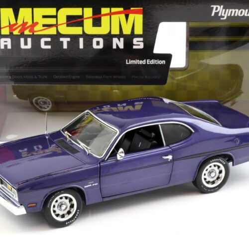 1:18 Auto World 1970 Plymouth Duster 340 Mecum Auction FC7 Inviolet
