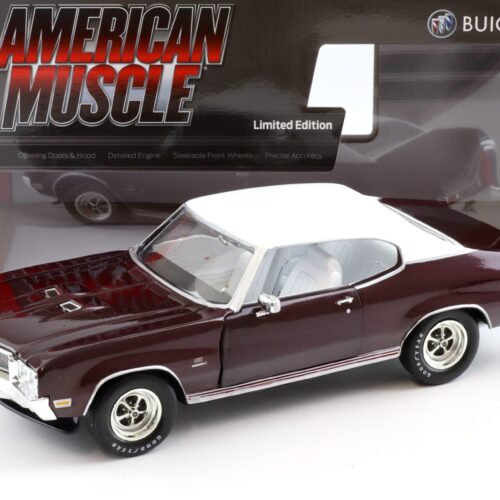 1:18 Auto World 1970 Buick GS Stage 1 MCACN Burgundy Mist/ white roof
