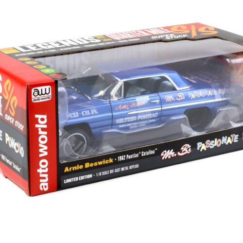 1:18 Auto World 1962 Pontiac Catalina Arnie Beswick Mr. Bs Passionate Poncho Ensign Blue