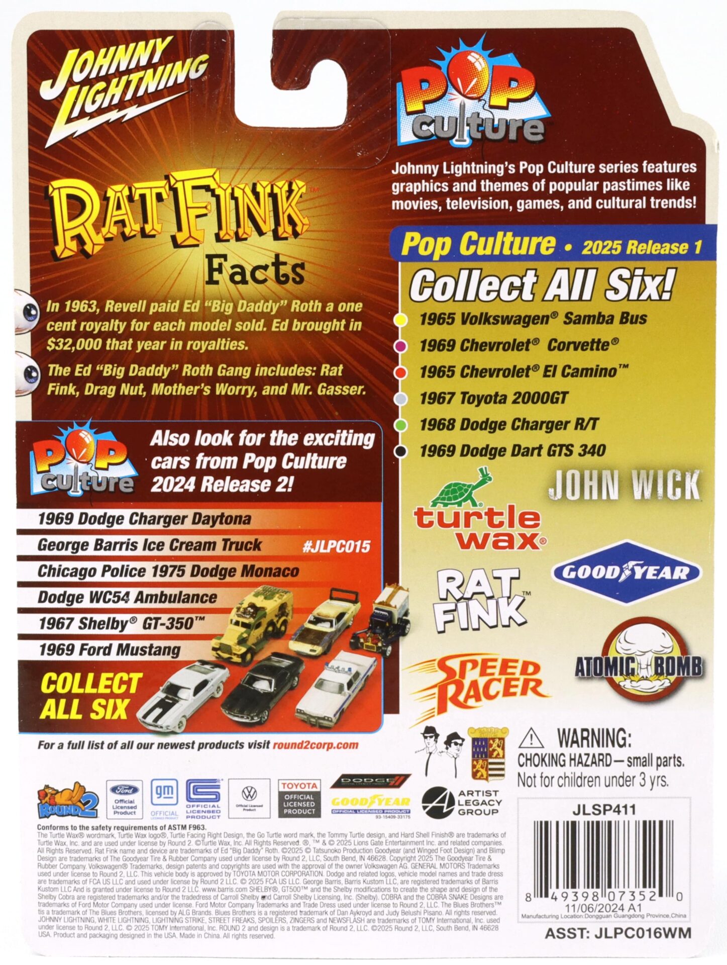 1:64 Johnny Lightning Pop Culture 1965 Chevrolet El Camino Finkamino Rat Fink