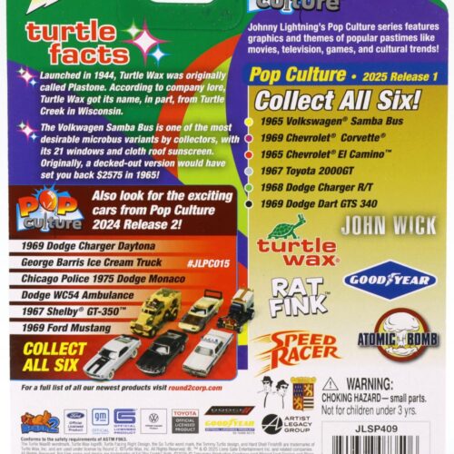 1:64 Johnny Lightning Pop Culture 1965 VW T1 Samba Bus Turtle Wax green/ white