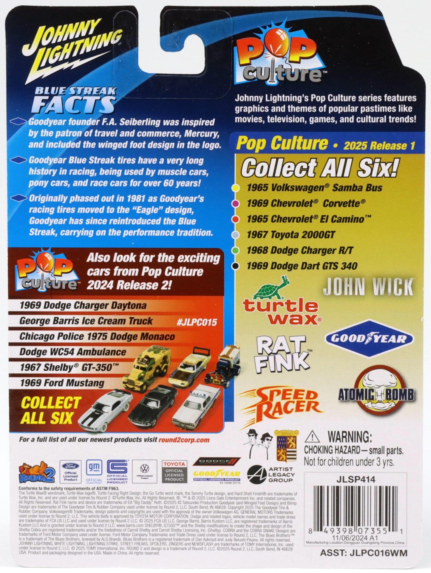 1:64 Johnny Lightning Pop Culture 1969 Dodge Dart GTS 340 Goodyear blue/black