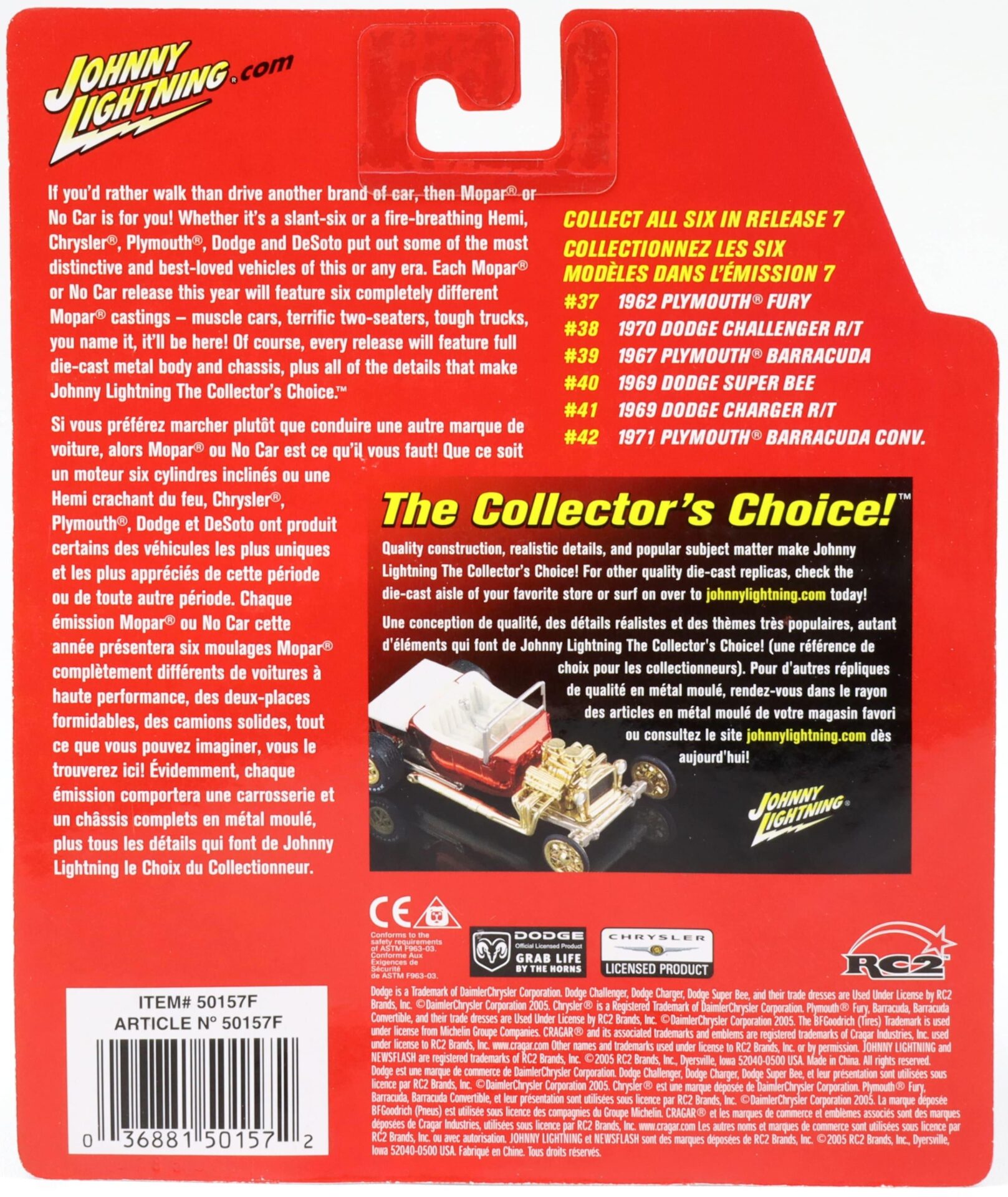 1:64 Johnny Lightning #38 MOPAR 1970 Dodge Challenger R/T panther pink