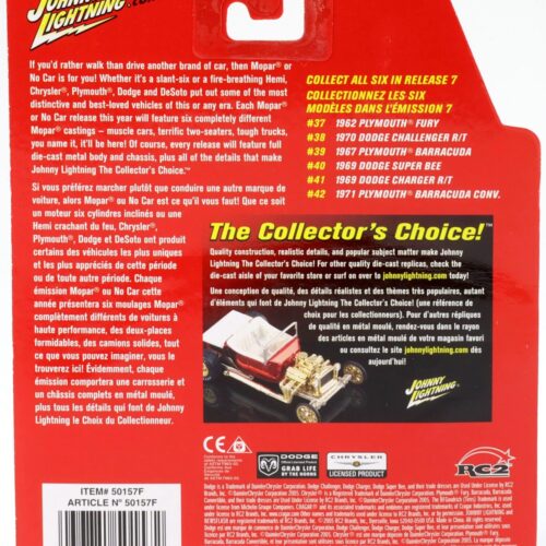 1:64 Johnny Lightning #42 MOPAR 1971 Plymouth Barracuda Cuda Convertible green/white