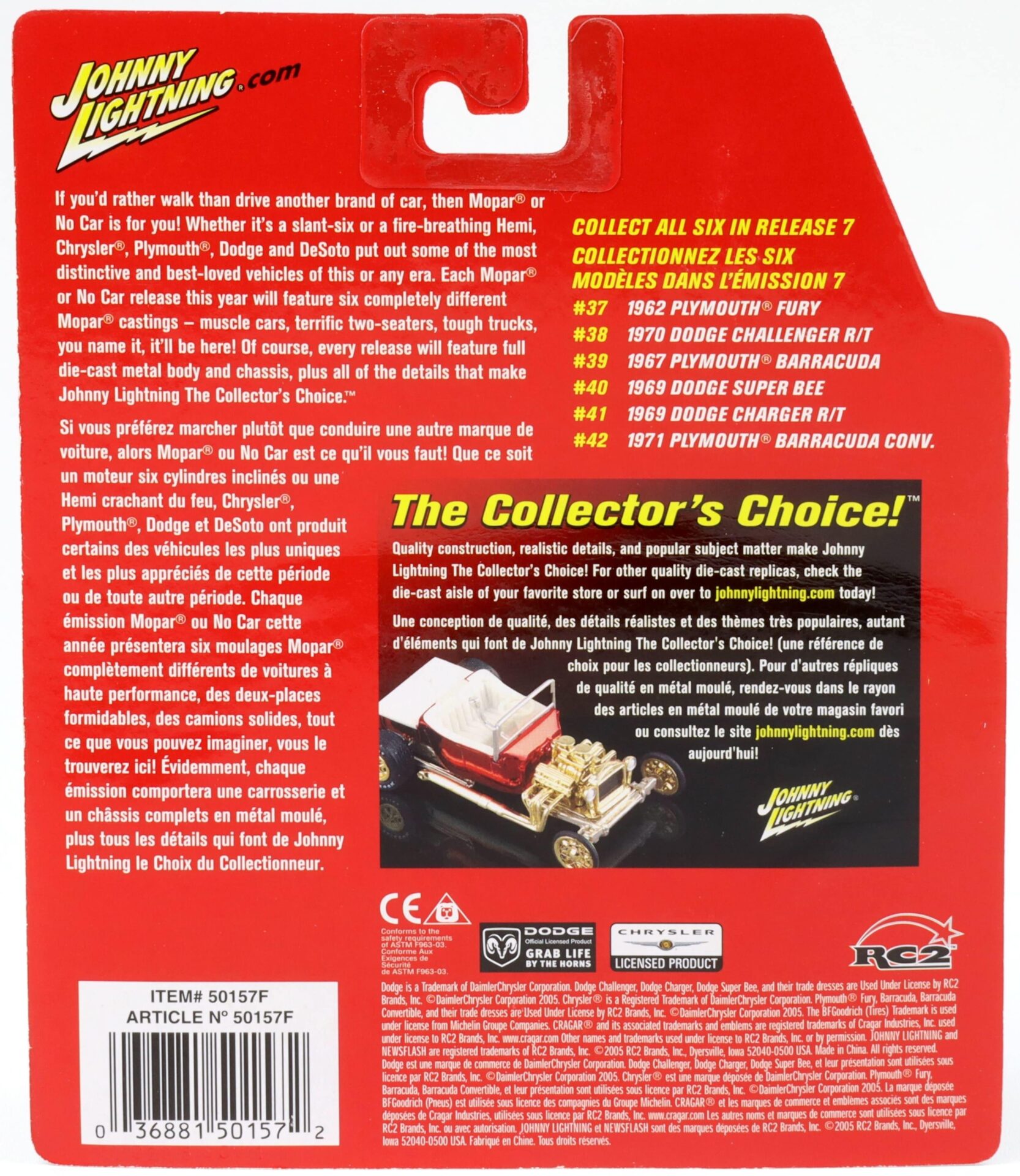 1:64 Johnny Lightning #42 MOPAR 1971 Plymouth Barracuda Cuda Convertible green/white