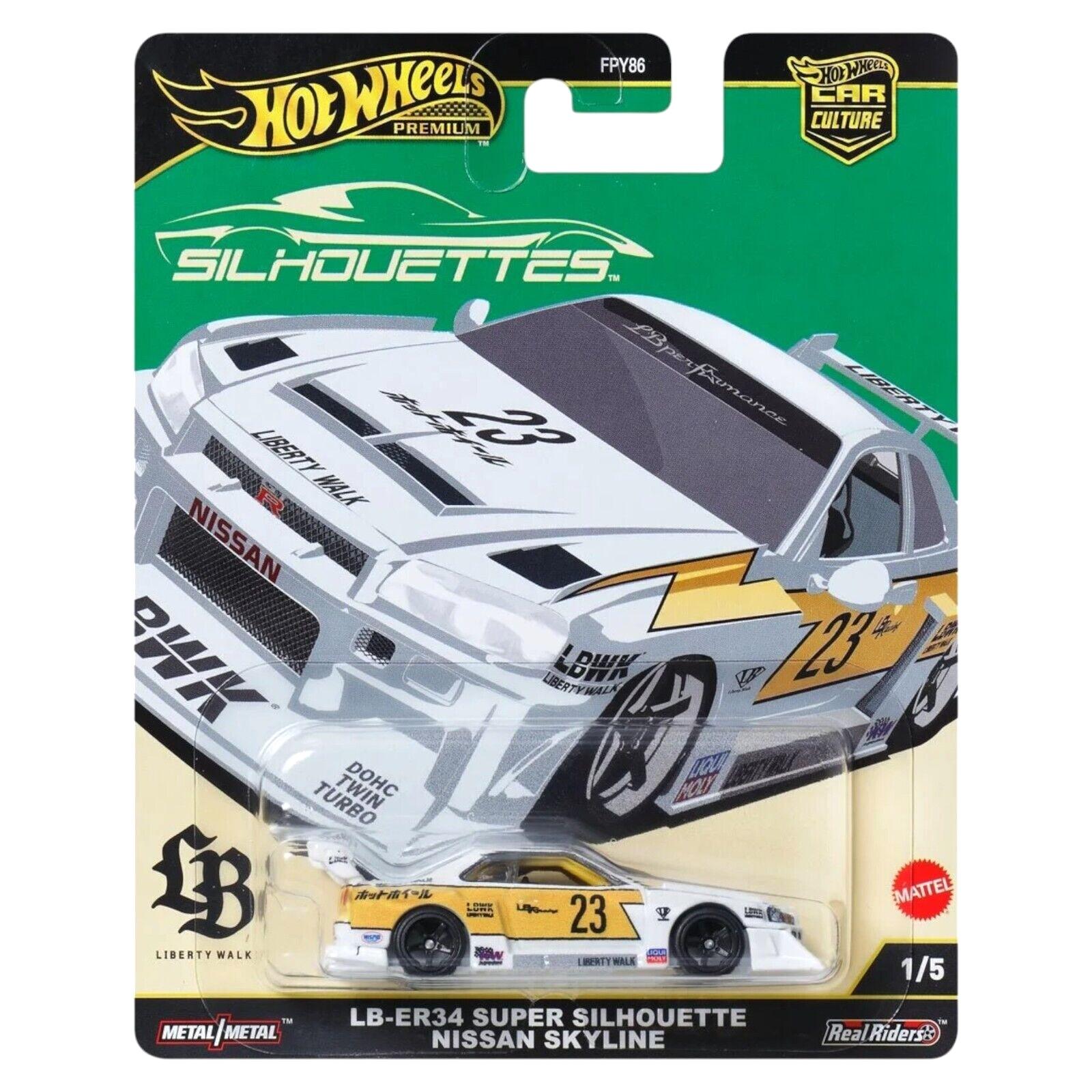 1:64 Hot Wheels Premium Silhouettes 2025 JBK59 Nissan Skyline Super Silhouette LB-ER34