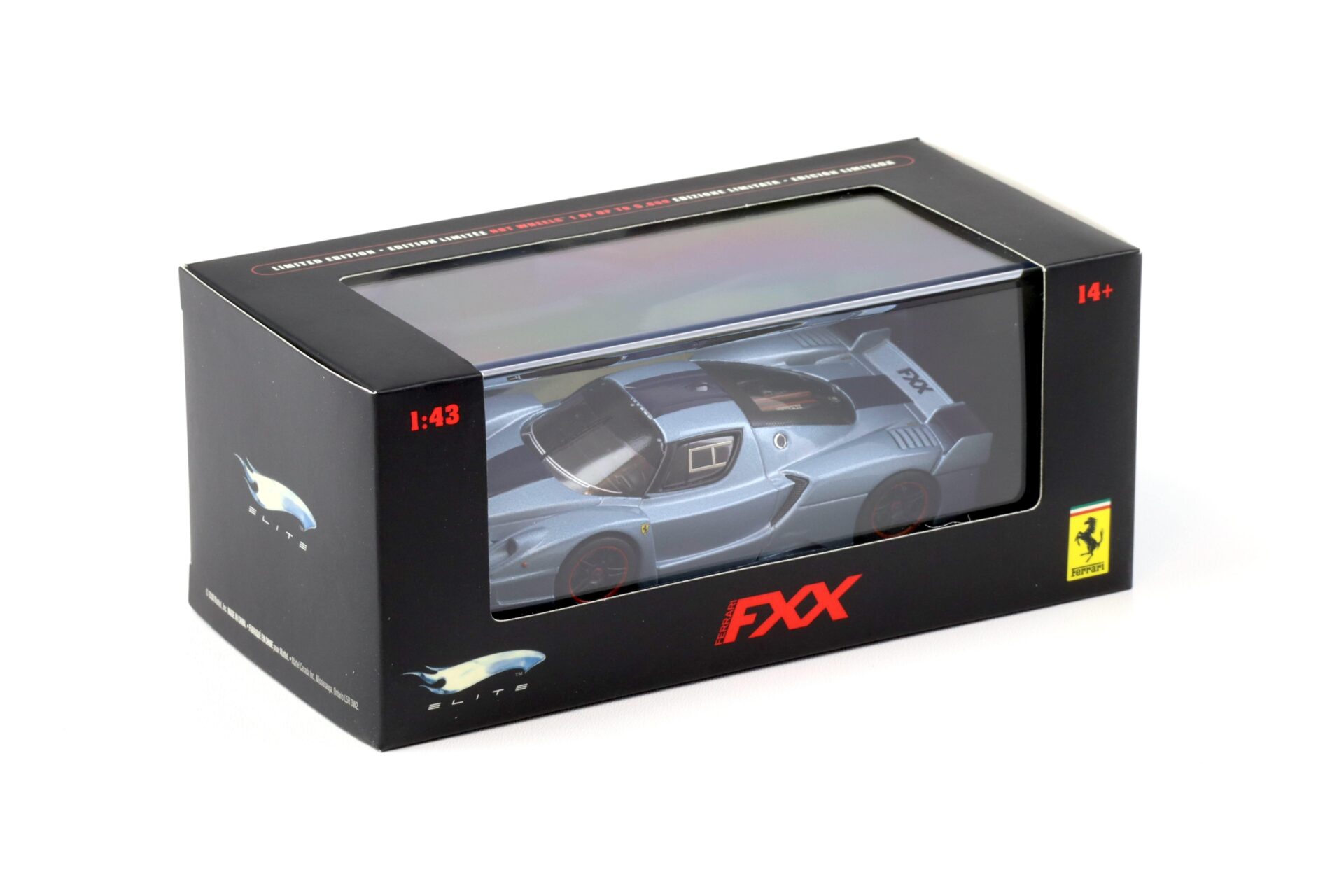 1:43 Hot Wheels Elite Ferrari FXX light blue/ blue stripe N5611