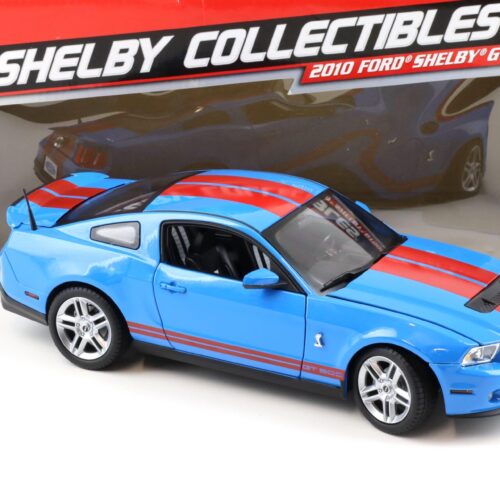 1:18 Shelby Collectibles 2010 Ford Shelby GT500 Coupe blue with red stripes
