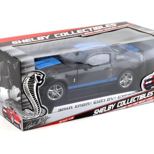 1:18 Shelby Collectibles 2010 Ford Shelby GT500 Coupe black with blue stripes